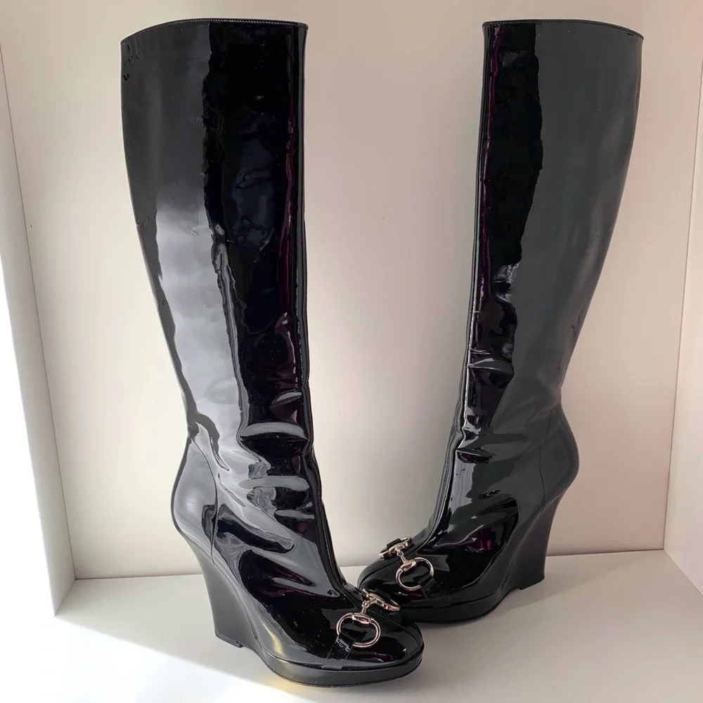 Gucci Patent horse bit tall boots - Picture 16 of 16